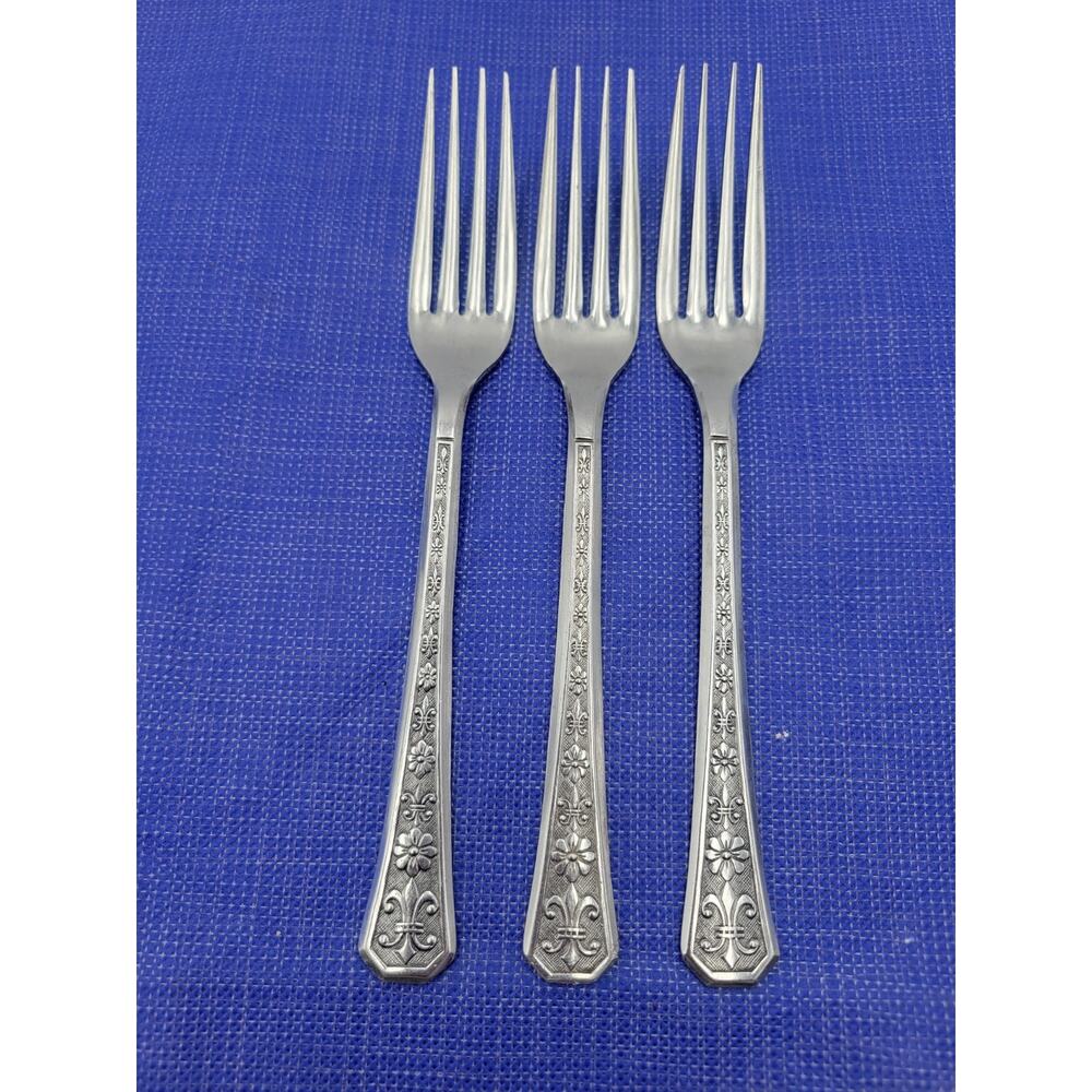 INTERPUR Florez Petal Stainless Dinner Fork JAPAN 7.5” Replacement VTG Set 3